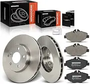 Frankberg 2x brake discs + 4x brake pads front axle with brake lubricant Compatible with E-Class W211 E200-E320 2002-2008 E-Class T-Model S211 E200-E280 2003-2009 Replace# 0034209920