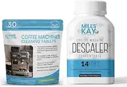 Coffee Machine Descaler PLUS 30 Coffee Cleaning Tablets for maintenance - 2 year pack! Suitable for all Coffee Machines (Citric Acid based) - Miles Kay