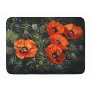 Caroline's Treasures 19-in x 27-in Floral Microfiber Memory Foam Bath Mat