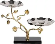 Fruit Plate Brass Stainless Steel Fruit Plate Multi-Layer Fruit Plate Living Room Coffee Table Wedding Gift Candy Plate Fruit Basket Fruit Tray Desktop Decor Fruit Bowl(Large)