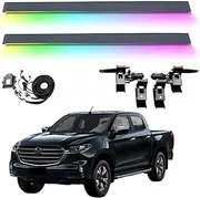 MOMOAU Plug-N-Play Electric Running Boards w/LED Lights Compatible with 2015-2025 Mazda BT-50 Freestyle Double Crew Cab | Automatic Retractable Power Steps, 600LB Capacity, Anti-Slip Surface, Vehicle-