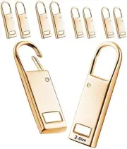 Upgraded Gold Zipper Pull Replacement Metal Zipper Handle Mend Fixer Zipper T...