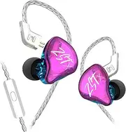 Yinyoo KZ ZSTX Hybrid 1BA+1DD in Ear Monitor Earbuds Balance Armature with Dynamic in-Ear Earphone Headphones HiFi Headset(with mic, Purple)