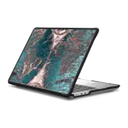 MacBook Pro 14-inch (M1 - M4) Impact Case Antique World Map by Nature Magick - Rose Gold Pink + Turquoise
