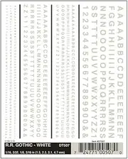 Woodland Scenics Dry Transfer Decals Railroad Gothic Letters White
