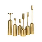 SOGA 6pcs Gold Iron Taper Luxury Candlestick Candle Holder Stand Pillar