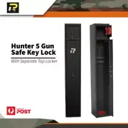 Max-guard Hunter Gun Safe Up To 5 Guns Key Lock With Separate Top Locker #pt1-5