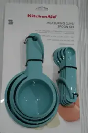 KitchenAid Measuring Cups Spoons Teaspoon Set Aqua Sky Blue 9 Piece Combo set