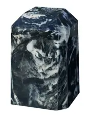 Small/Keepsake 36 Cubic Inch Black Marlin Square Cultured Marble Cremation Urn