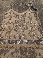 NWT Venus Embellished Linen Blend sleeveless Top size S