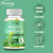 Vegan Omega-3 Algae Oil Capsules 475mg - EPA, DHA - Heart, Bone and Joint Health