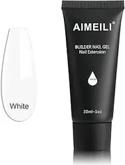 [AIMEILI] White Builder Gel Nail Extension 30ml Soak Off UV LED Nail Enhancement Manicure Tool Nail Art False Nails