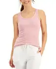 Jenni Jennifer Moore Womens Small Scoop Neck Solid Ribbed Tank Top Mauve 1627