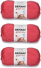 Bernat Softee Baby Soft Red Yarn - 3 Pack of 141g/5oz - Acrylic - 3 DK (Light) - 362 Yards - Knitting/Crochet