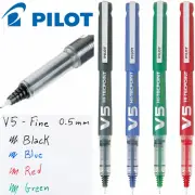 Pilot V5 Hi-Tecpoint Liquid Ink 0.5mm Rollerball Pen BX-V5 : All 4 Colours