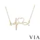 【VIA】時尚系列 浪漫愛心心動電波造型白鋼項鍊 造型項鍊 金色