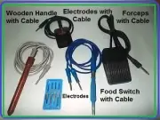 ELECTRO SURGICAL MINI SKIN CAUTERY with Cable Wooden Handle with Cable Forceps