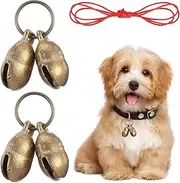 2 Set Copper Bells for Small Dog Collars, Extra Loud Dog Collar Bells Copper Bell Pet Tracker Training Bells Collar Bell for Pets Tracking Anti Lost Training Pet Collar Pendant Accessories