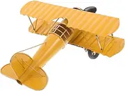 FUNNETOYU Vintage Airplane Model Decorative Miniature Plane Ornament for Home Decor Chic Retro Biplane Sculpture Sturdy Iron Craft for Long Term Use