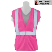 ERB Non-ANSI Reflective Ladies Women Safety Vest with Two Interior Pockets, Pink