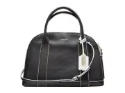 Coach Bleecker Preston Satchel Pebbled Leather Ecru Grey Black *Non Outlet*
