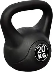 20kg Plastic Coated Concrete Kettlebell for Home Gym Workouts, Durable Free Weights for Men - Ideal Barbell Weight Set, Compact 25x25x36cm for Adjustable Weight Sets