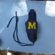 MICHIGAN STATE BLUE/YELLOW BELT BEER HOLSTER HANDS FREE FELT FREE SHIPPING