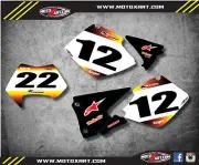Custom Number Plate graphics for KTM EXC 1998 - 2003 SUNRISE style decals