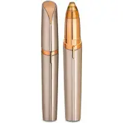 Painless Eyebrow Hair Remover - The ultimate brow and electric shaver tool, a professional facial hair shaver for women (Gold)