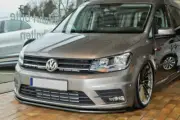 Black Gloss Front Bumper spoiler For VW Caddy 2K 15-20 skirt valance Addon Lip