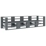Garden Pallet Sofa Grey 4-Seater Wood vidaXL