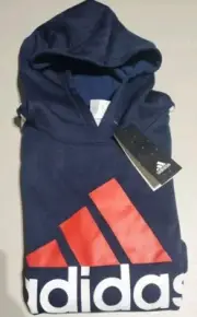 Adidas Youth Boy's Navy Blue Fleece-lined Tech Hoodie Size Large 14/16