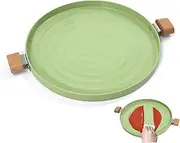 Camping Grill Pan | Round Non-Stick Smokeless BBQ Pan,Griddle Baking, Barbecue Stove Top, Camping Cooking Utensils for Meat, Fish and Vegetables