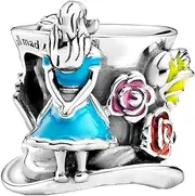[The Charmery] Alice & Hatter's Tea Party Charm 925 Sterling Silver Pendant Charm Compatible with Pandora Charms,and Many Other UK Charm Bracelets., Metal