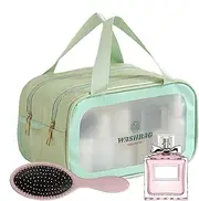 [Generic] Toiletry Bags for Traveling | Multiple Compartments Toiletry Shower Pouch Travel Storage Bag,Waterproof Storage Organizer Cosmetic Pack for Lotions Facial Cleansers