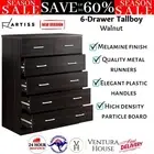 Artiss Tallboy 6 Chest of Drawers Bedroom Dresser Table Storage Cabinet Walnut