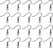 TOAOB 100pcs Earring Hooks Hypo Allergenic French Ear Wires with Ball and Coil 18mm Gray Black Fish Hook Earrings Making Supplies Jewelry Findings