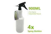 4 x 900mL Large Plastic Spray Bottles Garden Watering Kit Empty Spray Bottle