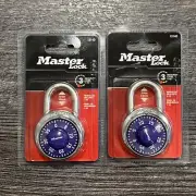 Lot of 2 NEW Purple Master Lock 1514D Anti Shim Combination Locker Lock 3/4"