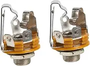 ERINGOGO 2Pcs Guitar Jack Microphone Input Socket Durable Metal Electric Bass Accessories for Electric Guitars and Bass Reliable Audio Connection Guitarists