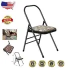 Backless Yoga Chair Prop for Enhanced Flexibility & Strength Training - Black