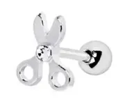 Tongue Rings Scissor Body Accentz 5/8'' bar surgical steel stainless