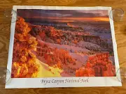 Vintage BRYCE CANYON NATIONAL PARK Snow Blankets 22” x 29” Poster