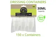 150x 30ml Plastic Dressing Dipping Sauce BPA Free Mini Container W Lids Takeaway