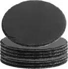 8 Pack 7.8 Inches Black Slate Cheese Board, Natural Slate Cheese Plates, round S