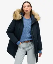 Everest Faux Fur Parka Jacket | Nordic Chrome Navy