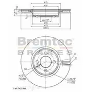 Bremtec Euro-Line GeoZinc Coated Brake Rotor - BDR20830EL