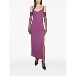 [Mugler] Mugler Side-split Midi Dress 34 FR PURPLE