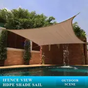 Ifenceview Brown Square 24'x24' UV Sun Shade Sail Pool Canopy Awning Outdoor