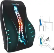 Lumbar Support Back Cushion Pillow - Memory Foam Mesh Cover Office Chair Cars